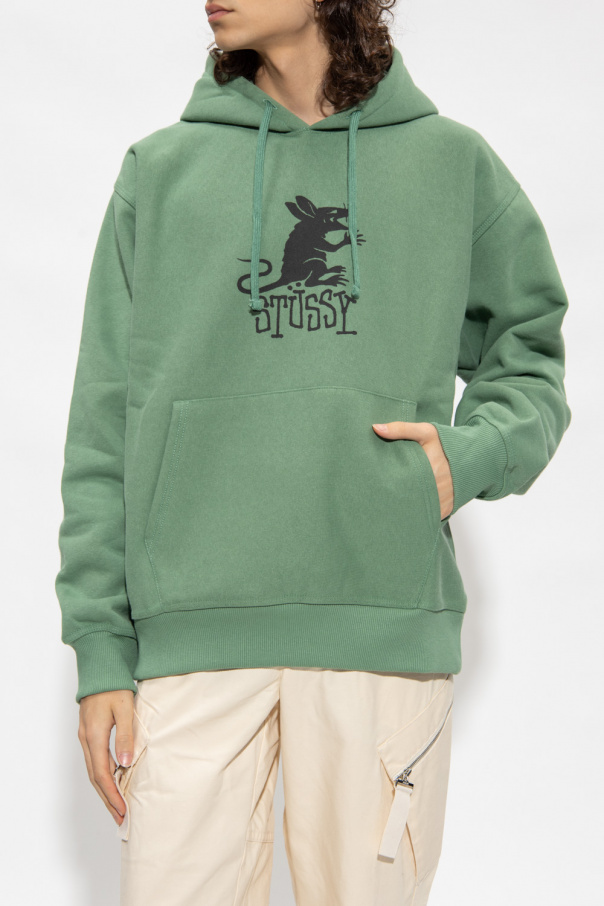 Stussy tribe man applique on sale hoodie